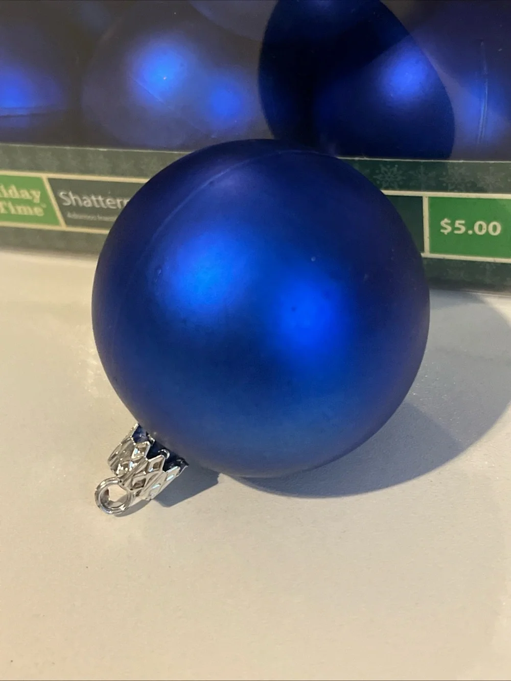 Holiday Time Royal Blue Matte Finish Ornaments Christmas Tree Decor 24 Piece